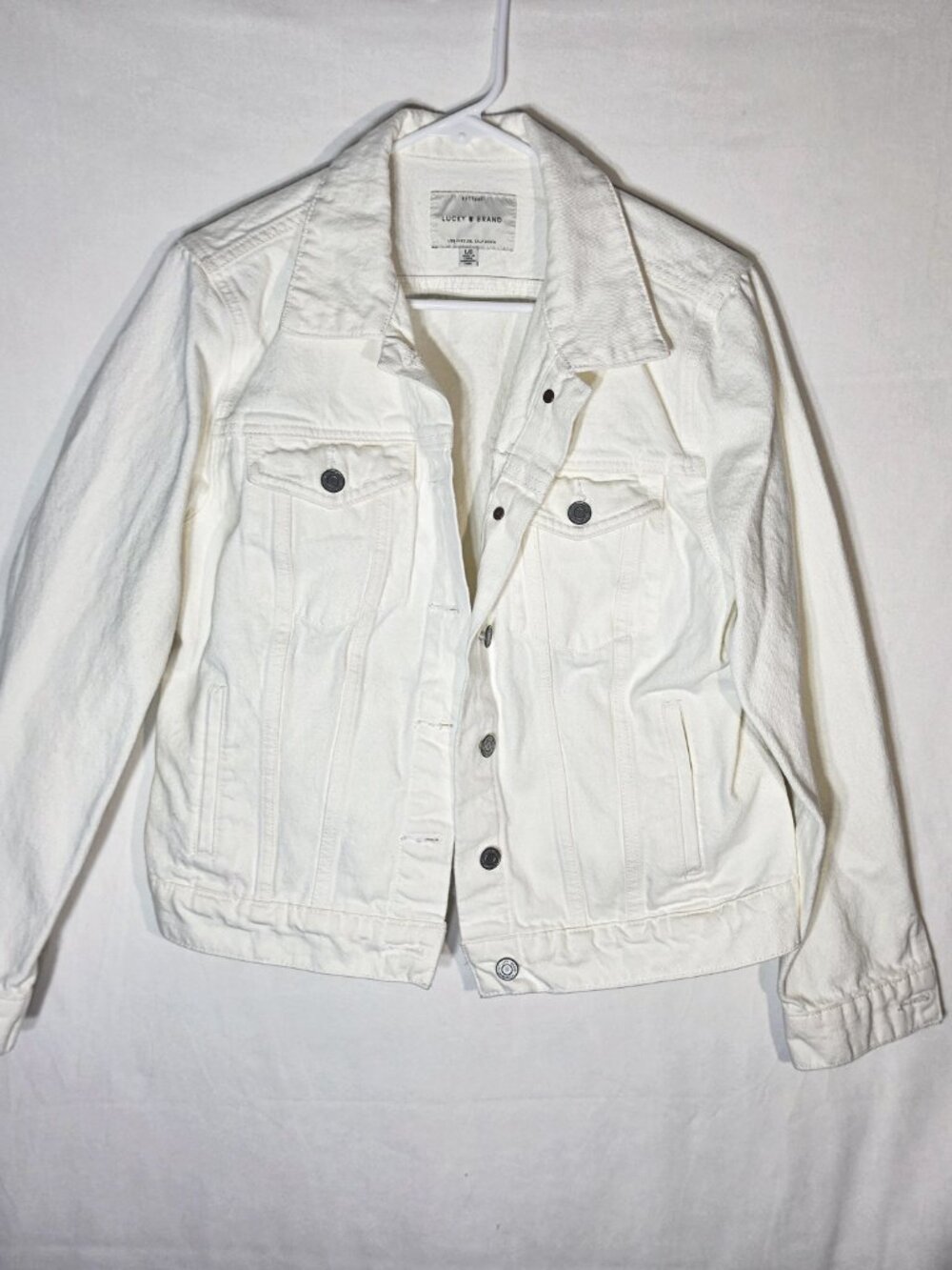 Lucky Brand Women's Tomboy Trucker Jacket true White denim jacket size large